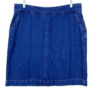 Boden Beresford Mini Straight Blue Denim Skirt Size 12L 12 Long